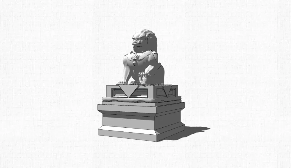 192个创意雕塑SU草图大师模型艺术小品中式石头石狮现代抽象雕塑丨SKP格式丨1.1G