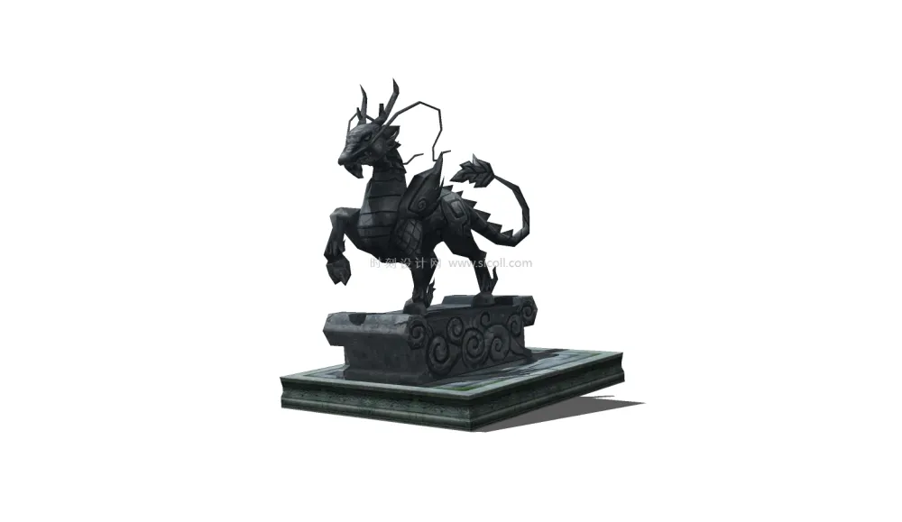 192个创意雕塑SU草图大师模型艺术小品中式石头石狮现代抽象雕塑丨SKP格式丨1.1G