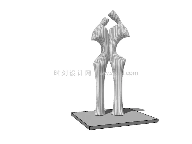 192个创意雕塑SU草图大师模型艺术小品中式石头石狮现代抽象雕塑丨SKP格式丨1.1G