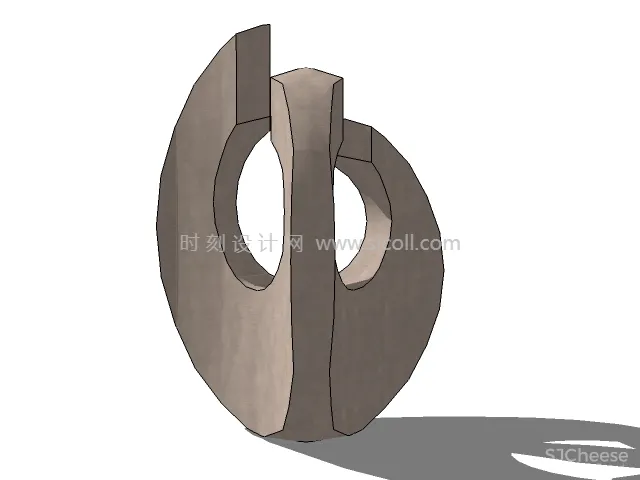 192个创意雕塑SU草图大师模型艺术小品中式石头石狮现代抽象雕塑丨SKP格式丨1.1G