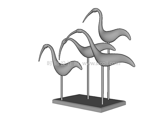 192个创意雕塑SU草图大师模型艺术小品中式石头石狮现代抽象雕塑丨SKP格式丨1.1G