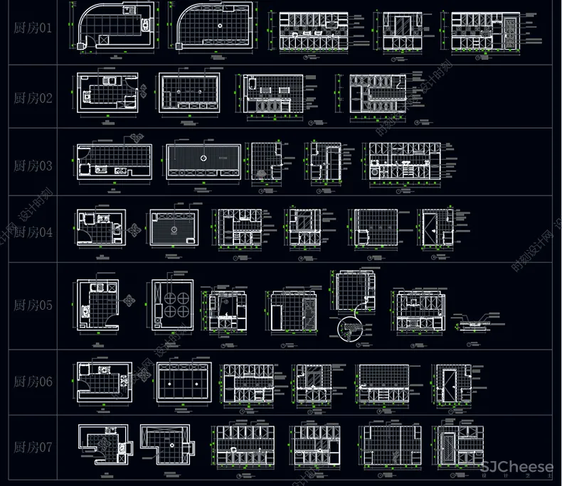 厨房厨具CAD动态图库图块家装洗菜盆灶台家具平面立面素材CAD模块丨DWG格式丨138M