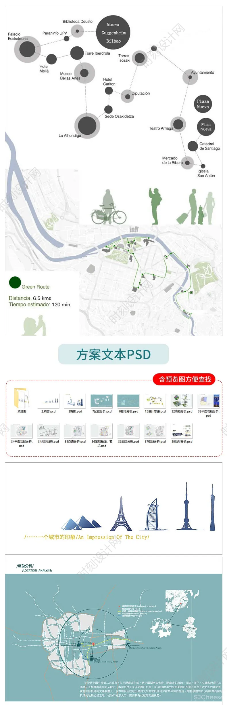 PSD分析图大全建筑景观流线区位图PS城市规划城规psd分层展板人群图标设计素材丨16.4G