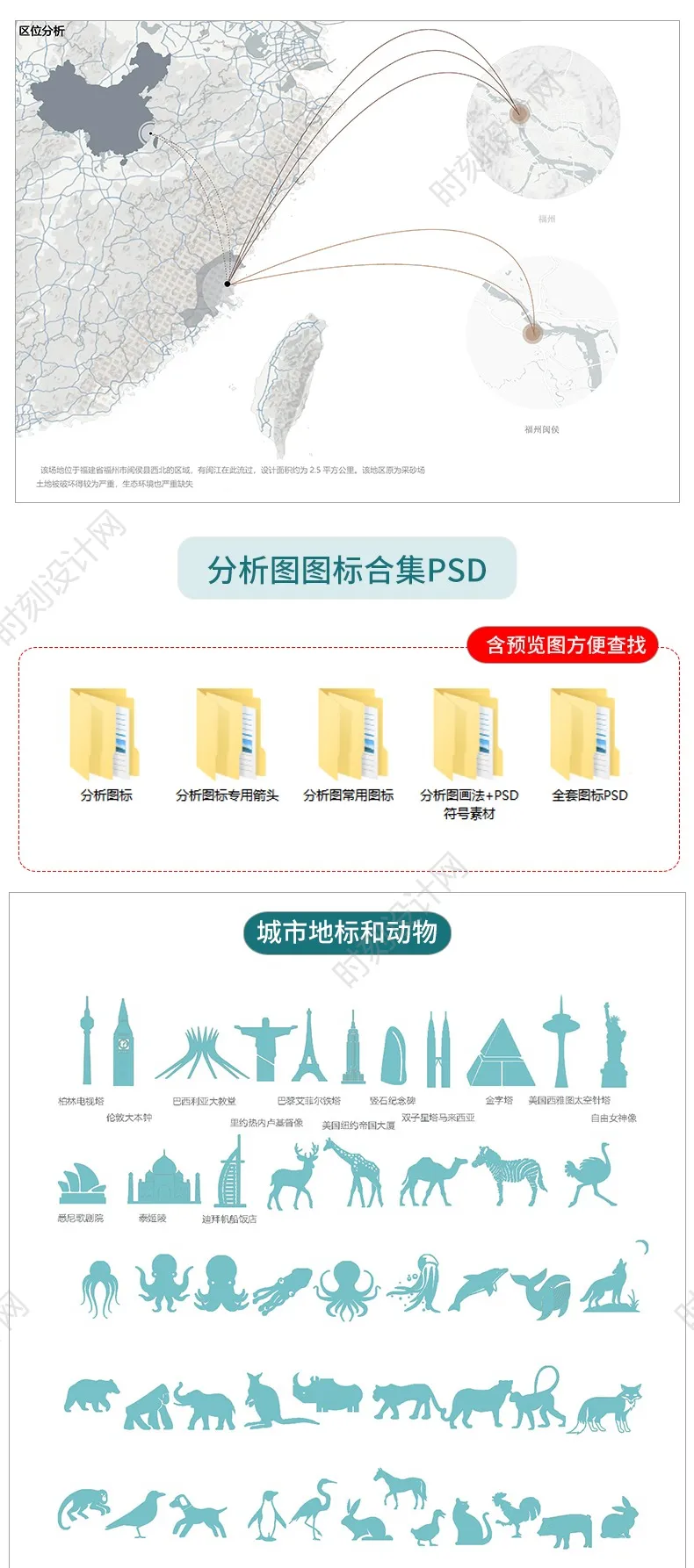 PSD分析图大全建筑景观流线区位图PS城市规划城规psd分层展板人群图标设计素材丨16.4G
