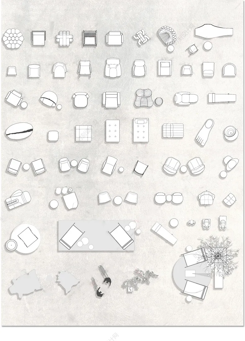 网红cad家具图库室内设计丨意大利高端极简豪宅风格家具沙发组合模块图块丨DWG丨1G