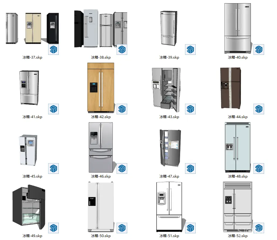 93个家用电器合集丨冰箱空调厨房电器微波炉榨汁机咖啡机丨SKP格式丨214M
