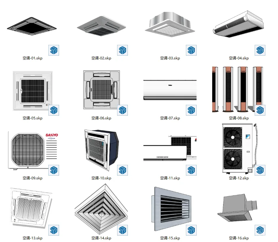 93个家用电器合集丨冰箱空调厨房电器微波炉榨汁机咖啡机丨SKP格式丨214M