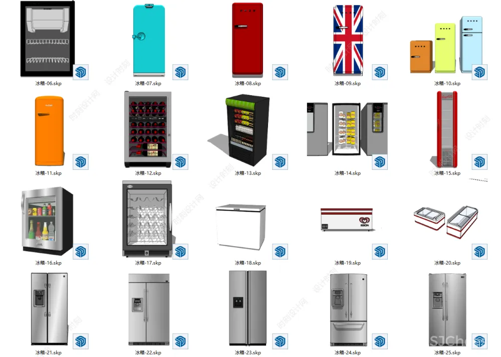 300个工装电器SU模型大合集丨电脑电视打印机电器投影空调饮水机插座丨SKP格式丨1.2G