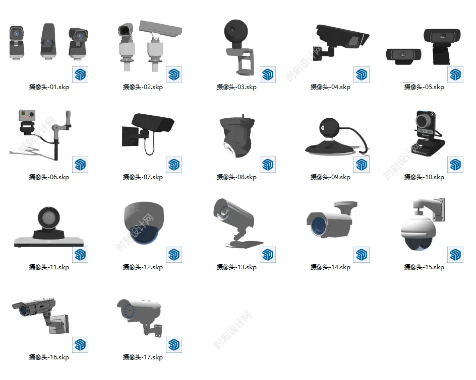 300个工装电器SU模型大合集丨电脑电视打印机电器投影空调饮水机插座丨SKP格式丨1.2G