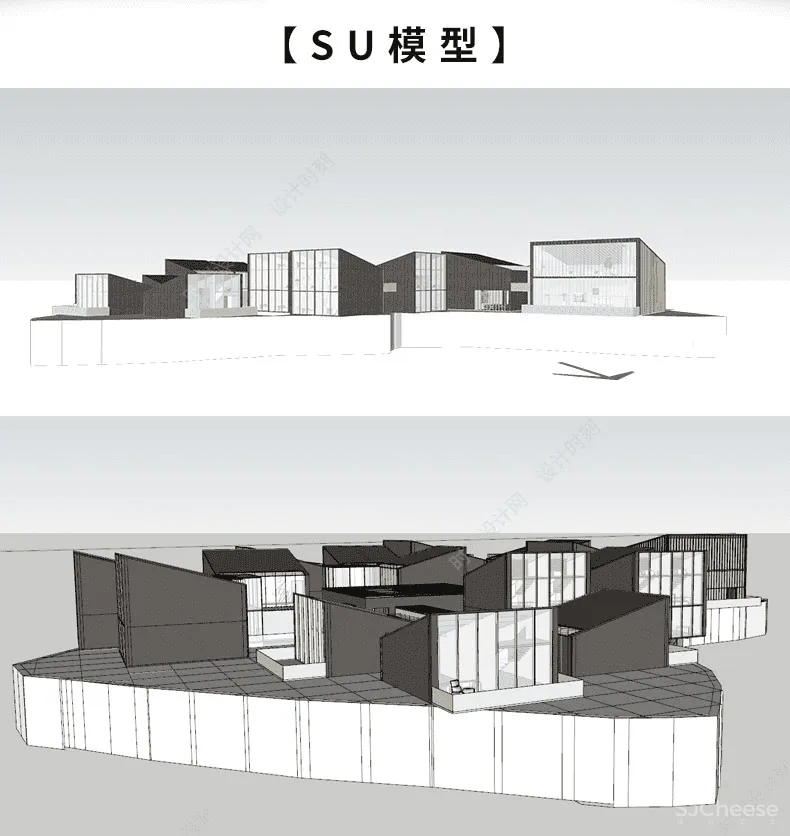 全套设计PSD展板模板可编辑源文件合集-素材建筑景观室内环艺民宿展馆竞赛小清新丨PSD+SU模型+CAD平面丨6.9G