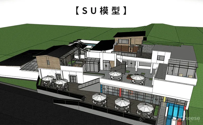 全套设计PSD展板模板可编辑源文件合集-素材建筑景观室内环艺民宿展馆竞赛小清新丨PSD+SU模型+CAD平面丨6.9G