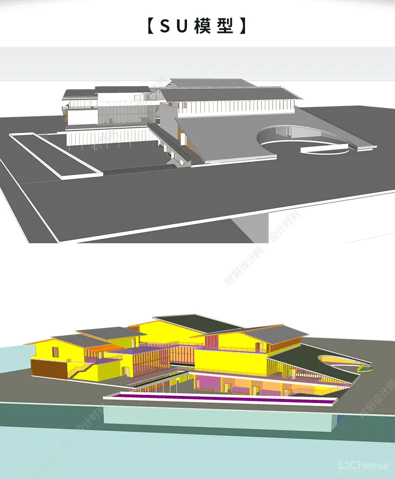 全套设计PSD展板模板可编辑源文件合集-素材建筑景观室内环艺民宿展馆竞赛小清新丨PSD+SU模型+CAD平面丨6.9G