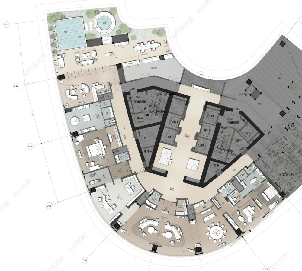 酒店设计必备平面布置方案合集来了！大堂餐吧、标准客房、总统套房平面布置图合集丨300张丨665M