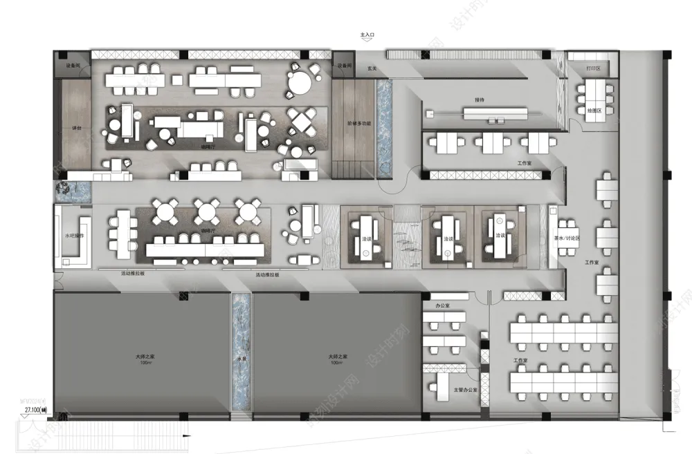 酒店设计必备平面布置方案合集来了！大堂餐吧、标准客房、总统套房平面布置图合集丨300张丨665M