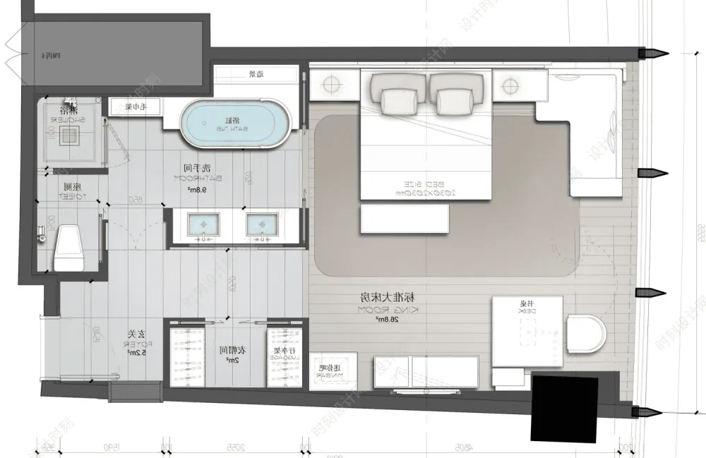 酒店设计必备平面布置方案合集来了！大堂餐吧、标准客房、总统套房平面布置图合集丨300张丨665M