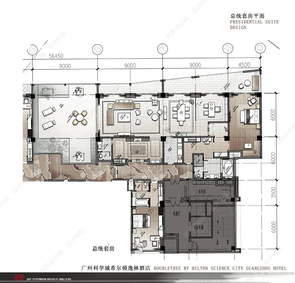 酒店设计必备平面布置方案合集来了！大堂餐吧、标准客房、总统套房平面布置图合集丨300张丨665M