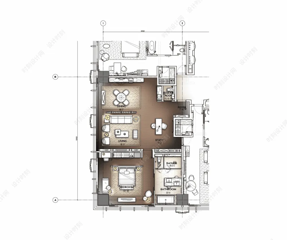 酒店设计必备平面布置方案合集来了!大堂餐吧、标准客房、总统套房平面布置图合集丨300张丨665M