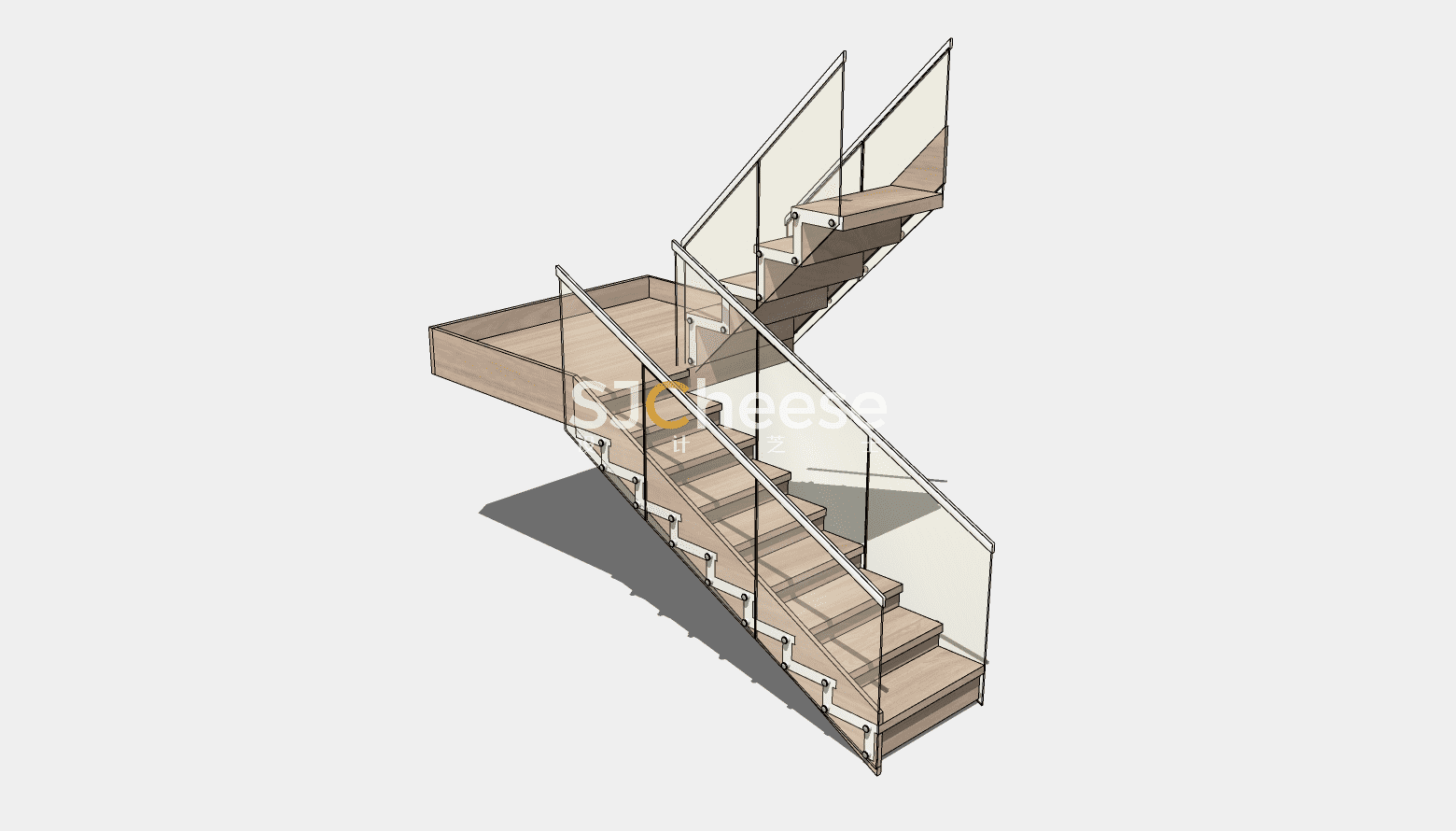楼梯合集182个SU模型造型简约欧式现代楼梯旋转装修别墅楼梯丨SKP格式丨 