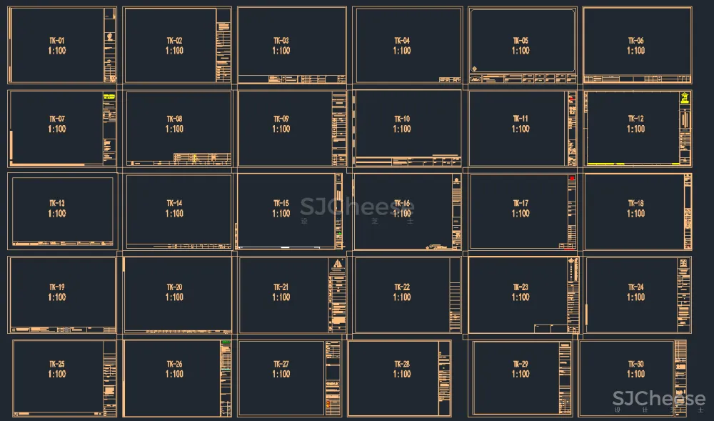 家装工装设计CAD图框，国外创意CAD图框42套丨DWG丨2.86M