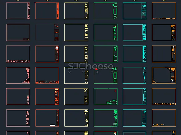 家装工装设计CAD图框,国外创意CAD图框42套丨DWG丨2.86M