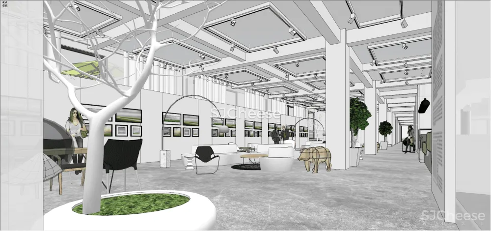 18套展台展厅SU模型艺术现代商业展览空间专柜文化科技汽车空间SU模型丨18套SKP丨957M