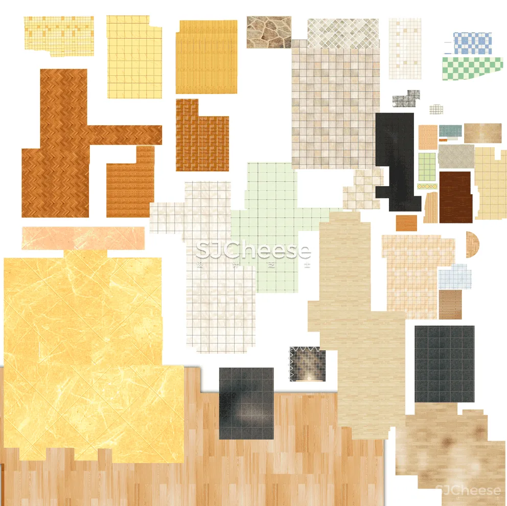 室内设计彩平彩立图PSD图块合集家具洁具沙发座椅床柜铺装厨卫电器丨14大类 3.2G