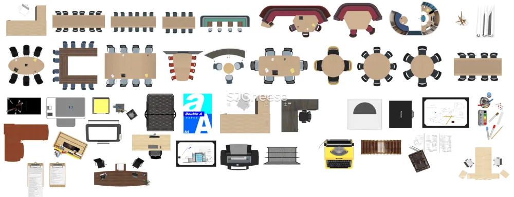 室内设计彩平彩立图PSD图块合集家具洁具沙发座椅床柜铺装厨卫电器丨14大类 3.2G