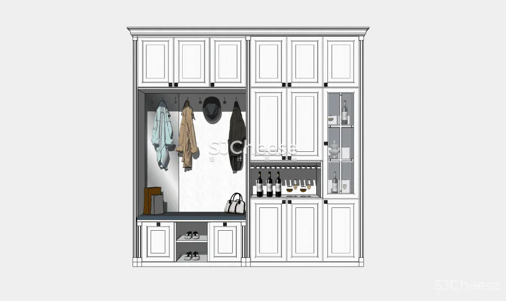鞋柜玄关柜装饰柜SU模型合集草图大师丨SKP格式丨45个丨849M