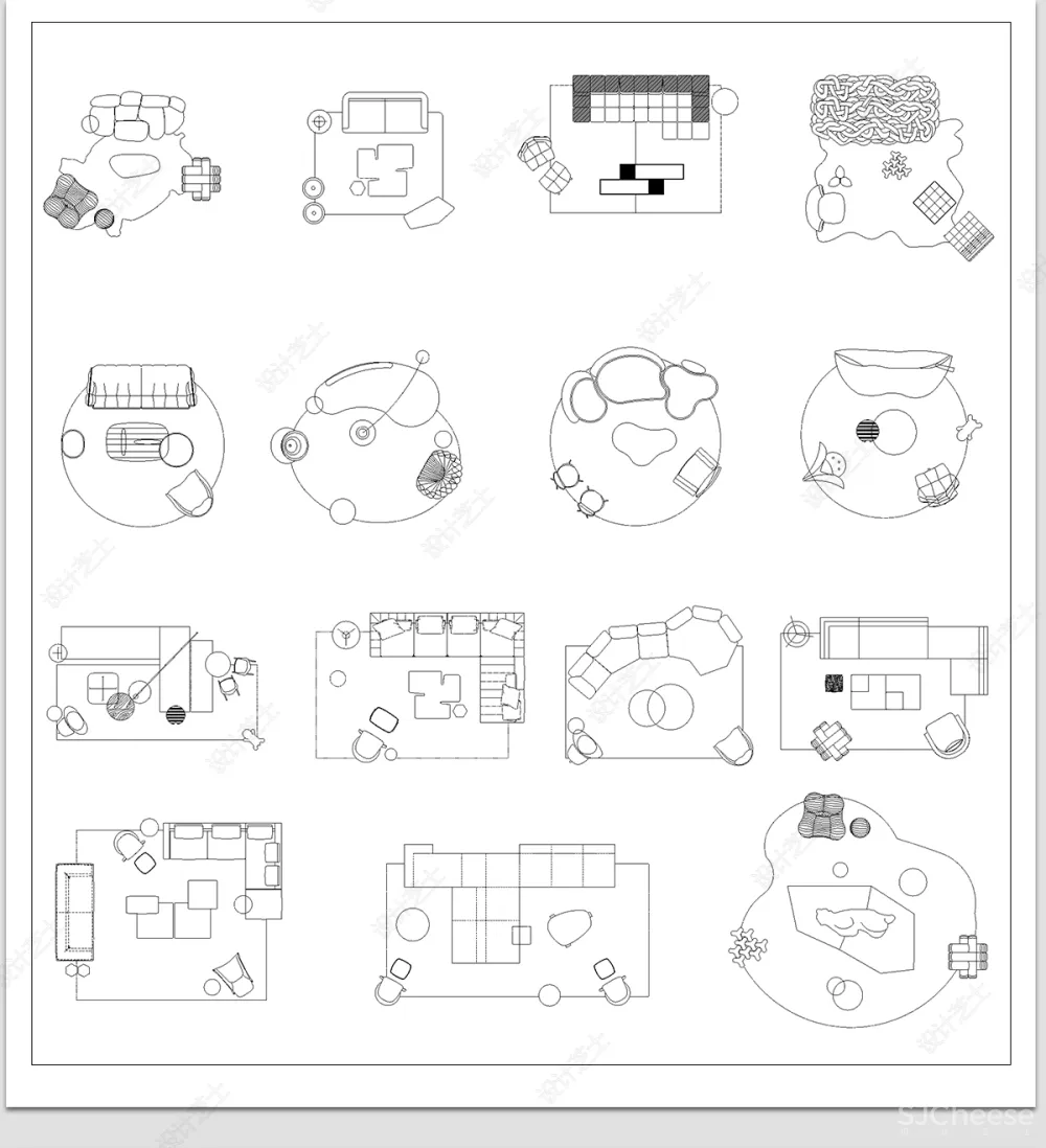 室内设计CAD动态图库家具家电厨卫门窗平立面合集