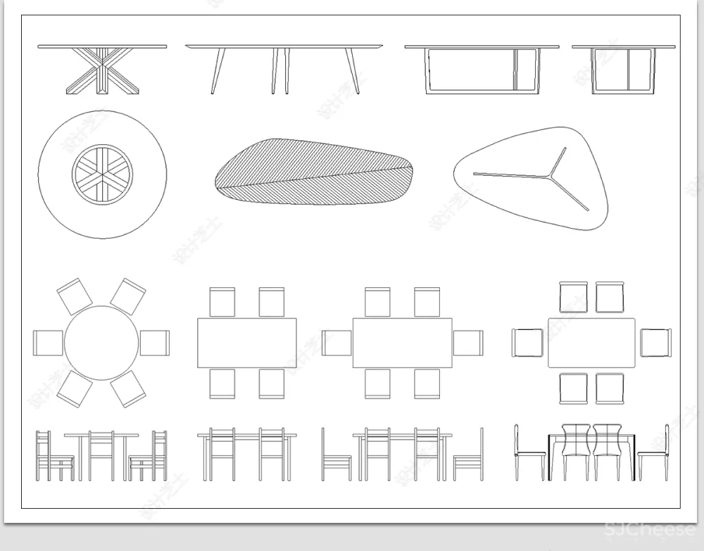 室内设计CAD动态图库家具家电厨卫门窗平立面合集