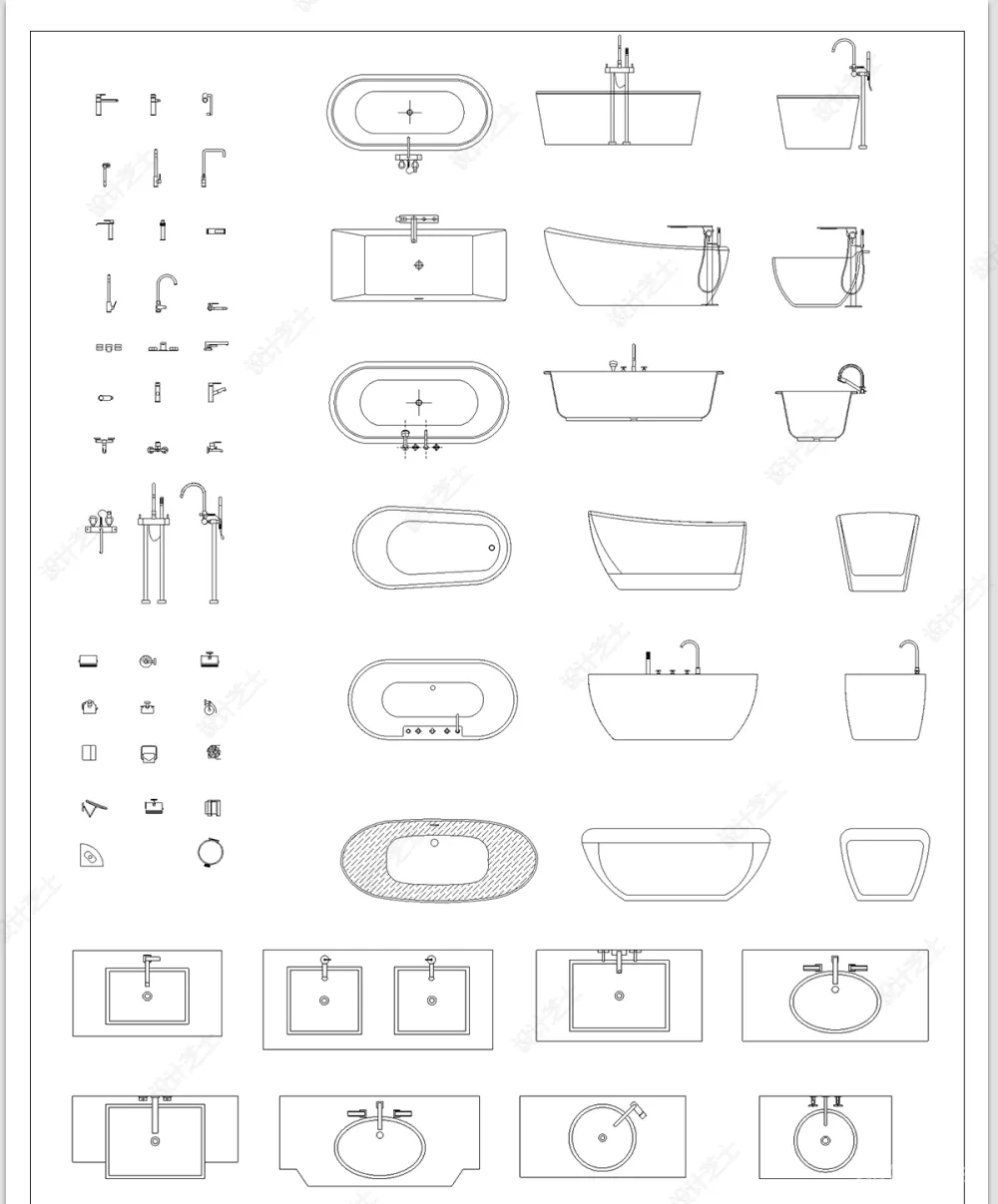 室内设计CAD动态图库家具家电厨卫门窗平立面合集