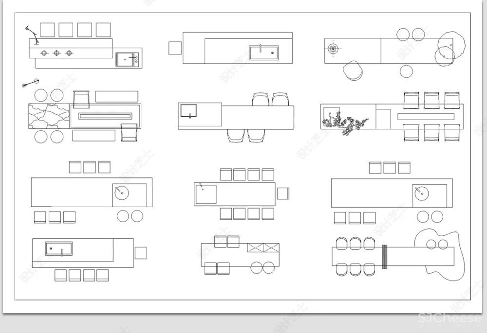 室内设计CAD动态图库家具家电厨卫门窗平立面合集