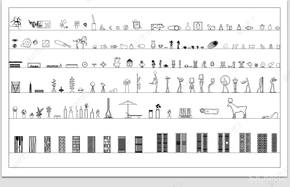 室内设计CAD动态图库家具家电厨卫门窗平立面合集