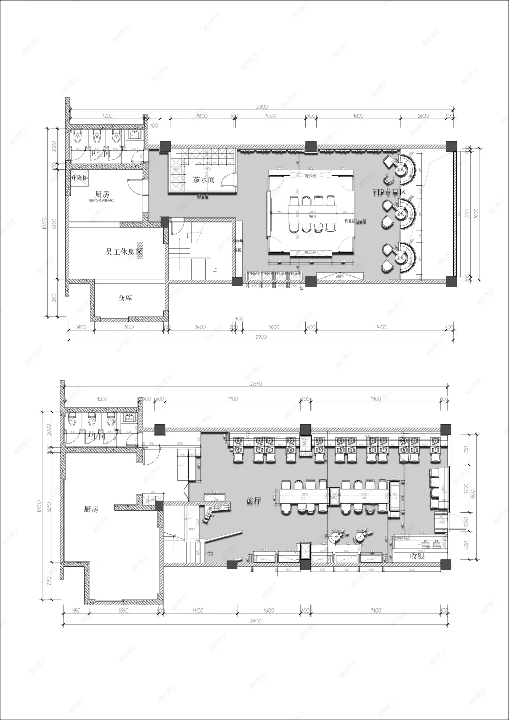 饭店餐厅CAD平面布置图合集中西餐厅港式茶餐快餐厅火锅店平面布置图布局图CAD源文件-40套