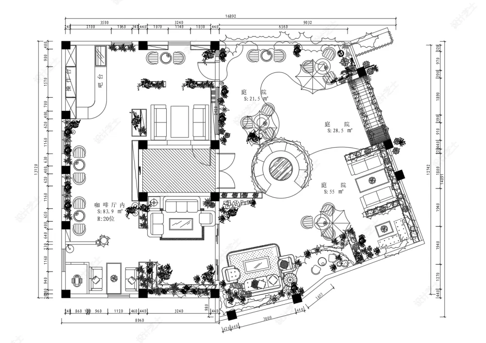 饭店餐厅CAD平面布置图合集中西餐厅港式茶餐快餐厅火锅店平面布置图布局图CAD源文件-40套