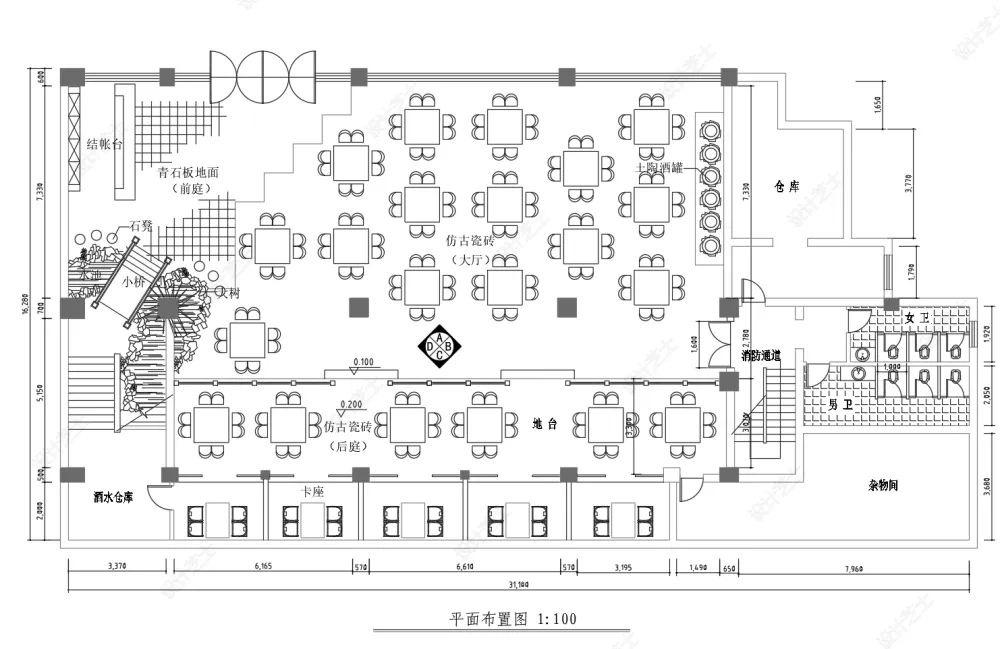 饭店餐厅CAD平面布置图合集中西餐厅港式茶餐快餐厅火锅店平面布置图布局图CAD源文件-40套